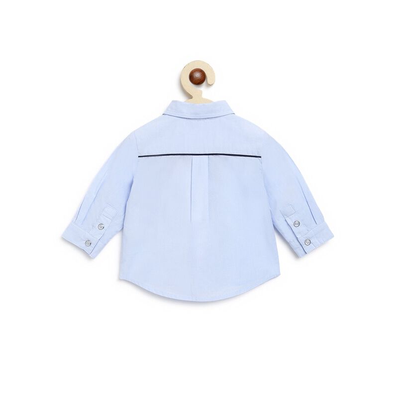 Boys Light Blue Long Sleeve Woven Shirt image number 1
